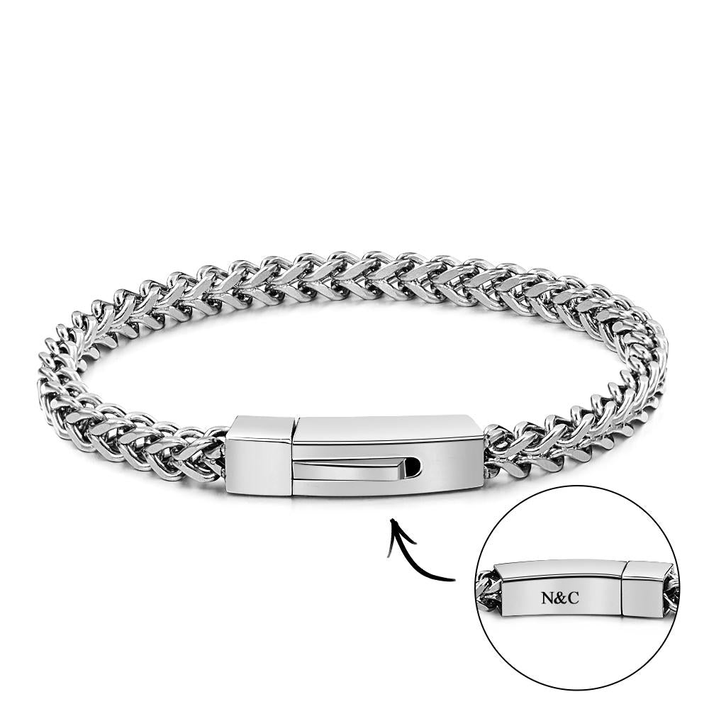 Bracelet De Barre De Nom Personnalisé, Cadeau Simple Pour Lui - soufeelfr
