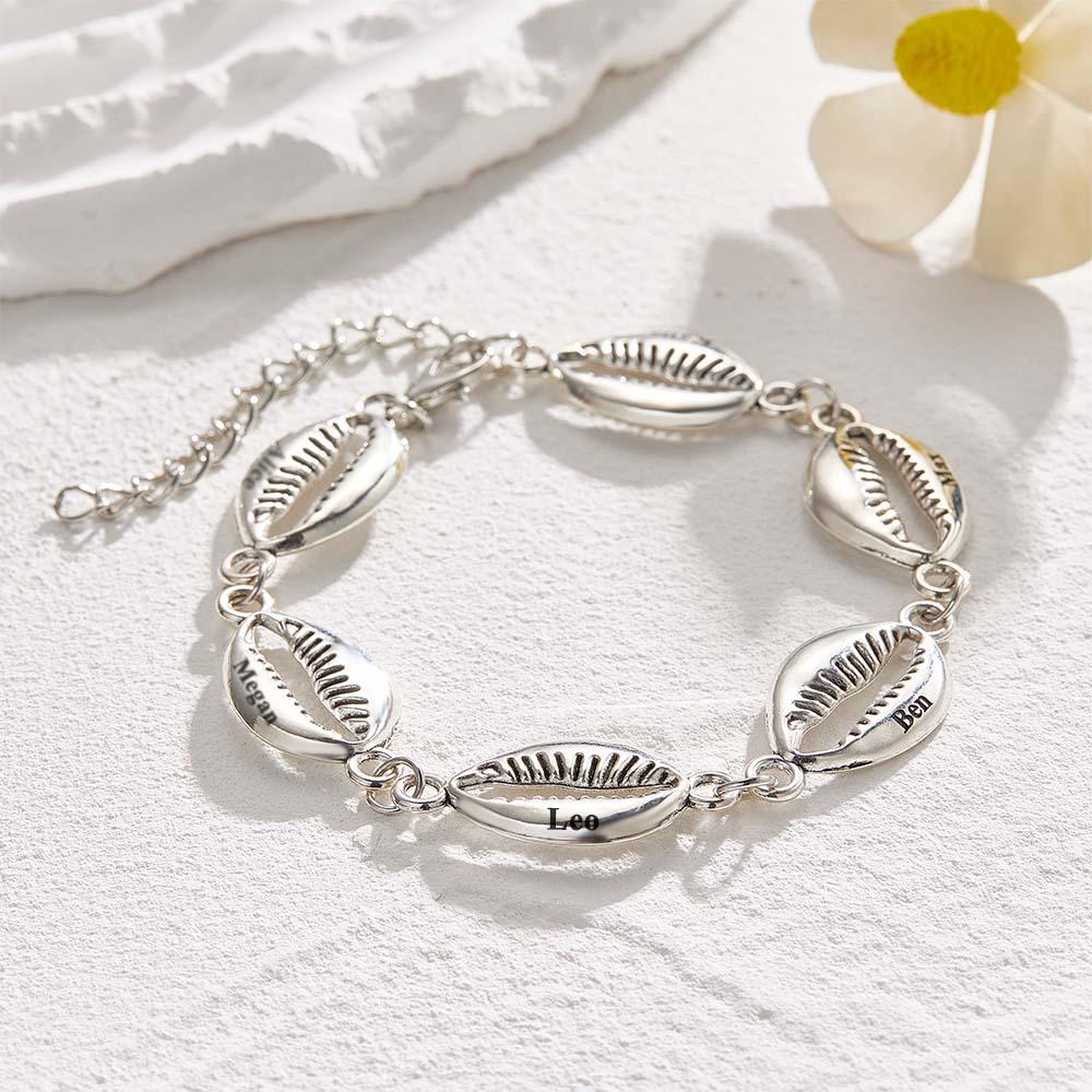 Bracelet Avec Nom Personnalisé, Coque, Cadeau En Métal À La Mode - soufeelfr