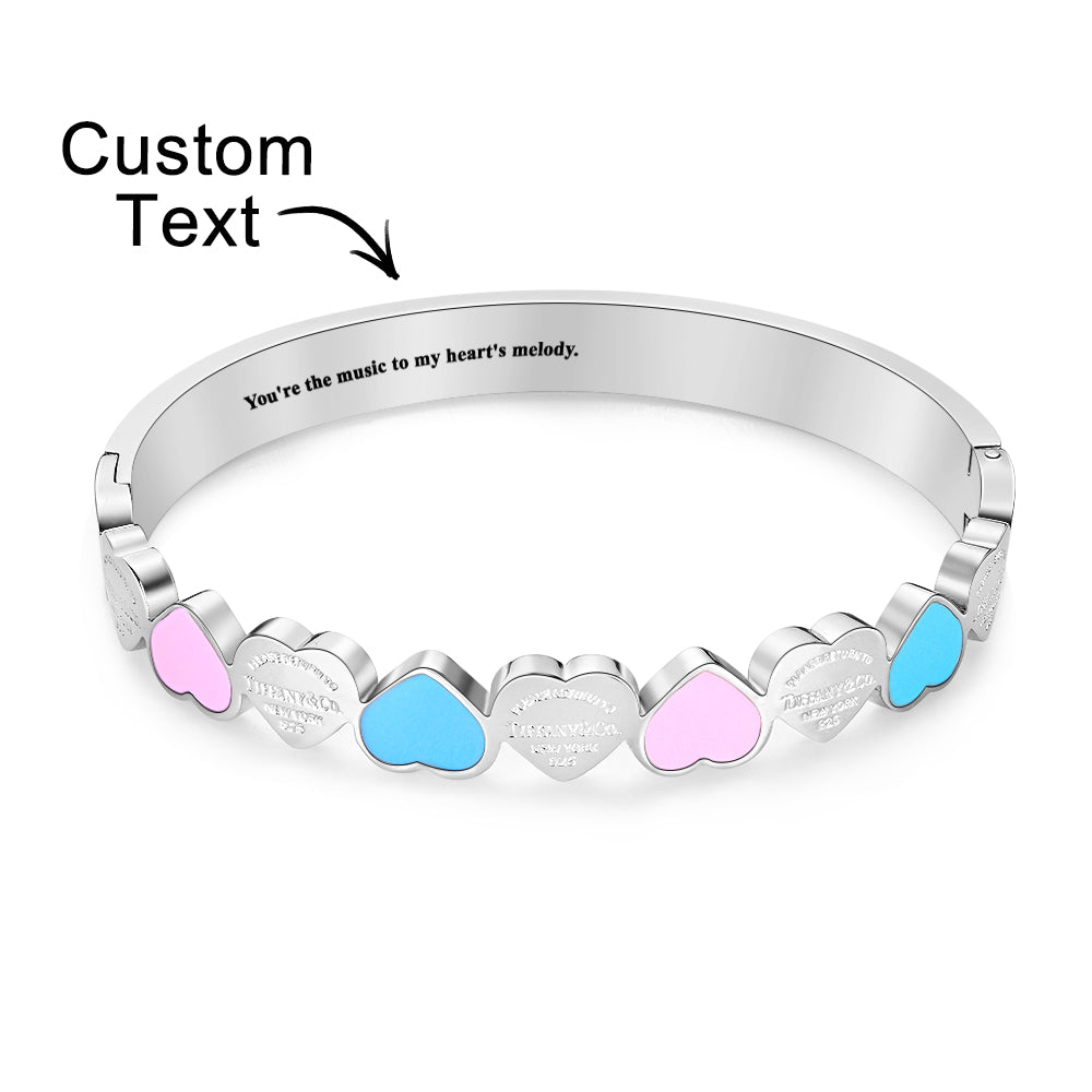 Bracelet Coeur De Pêche Gravable, Doux Et Mignon, Coloré, Bijoux Cadeau Pour Elle - soufeelfr