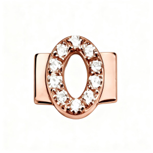 Lettre Avec Pendentif O En Diamant - Or Rose