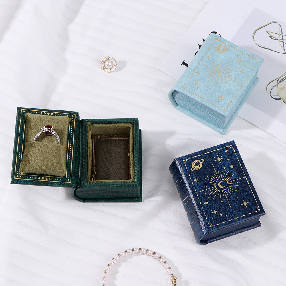Boîte À Bagues En Forme De Livre, Coffret Cadeau Multicolore Pour Amoureux Et Elle (boîte Uniquement, Bijoux Non Inclus) - soufeelfr