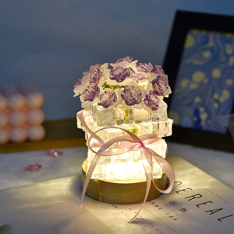 Kit De Matériel Pour Veilleuse Rose Glacée Diy Pour Maman, Cadeau De Fête Des Mères - soufeelfr