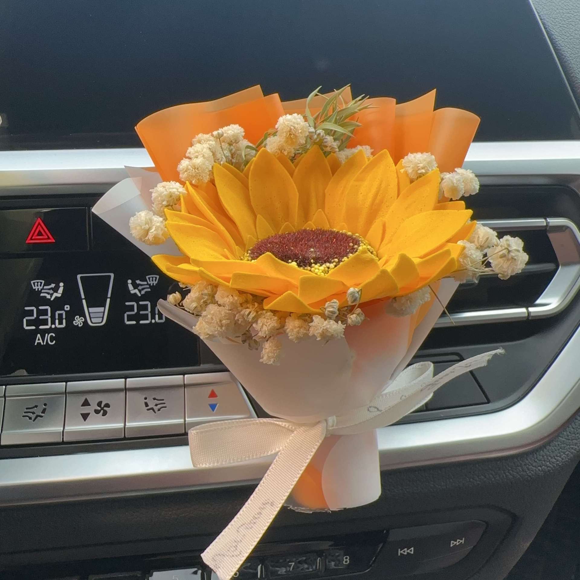 Mini Bouquet De Fleurs Séchées Pour Voiture, Décoration D'intérieur De Voiture, Ornements De Sortie D'air, Décorations De Climatisation - soufeelfr