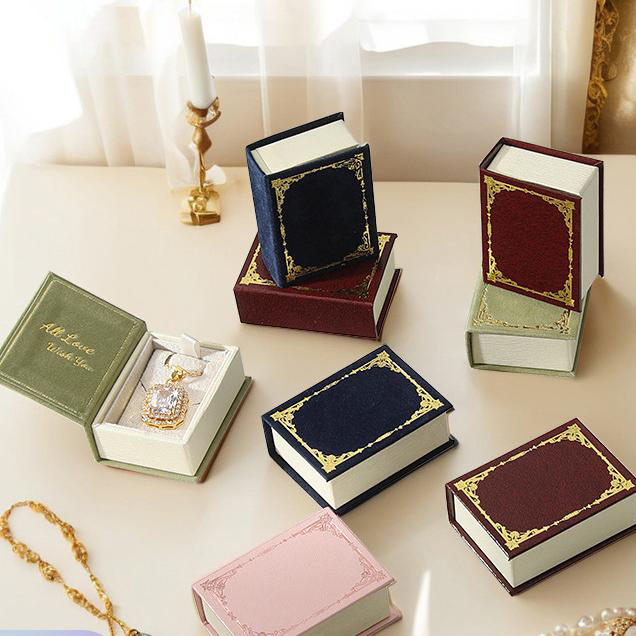 Boîte À Bijoux En Forme De Livre, Boîte À Bagues, Collier, Boîte-cadeau Multicolore, Cadeau Pour Amoureux Pour Elle (boîte Uniquement, Bijoux Non Inclus) - soufeelfr