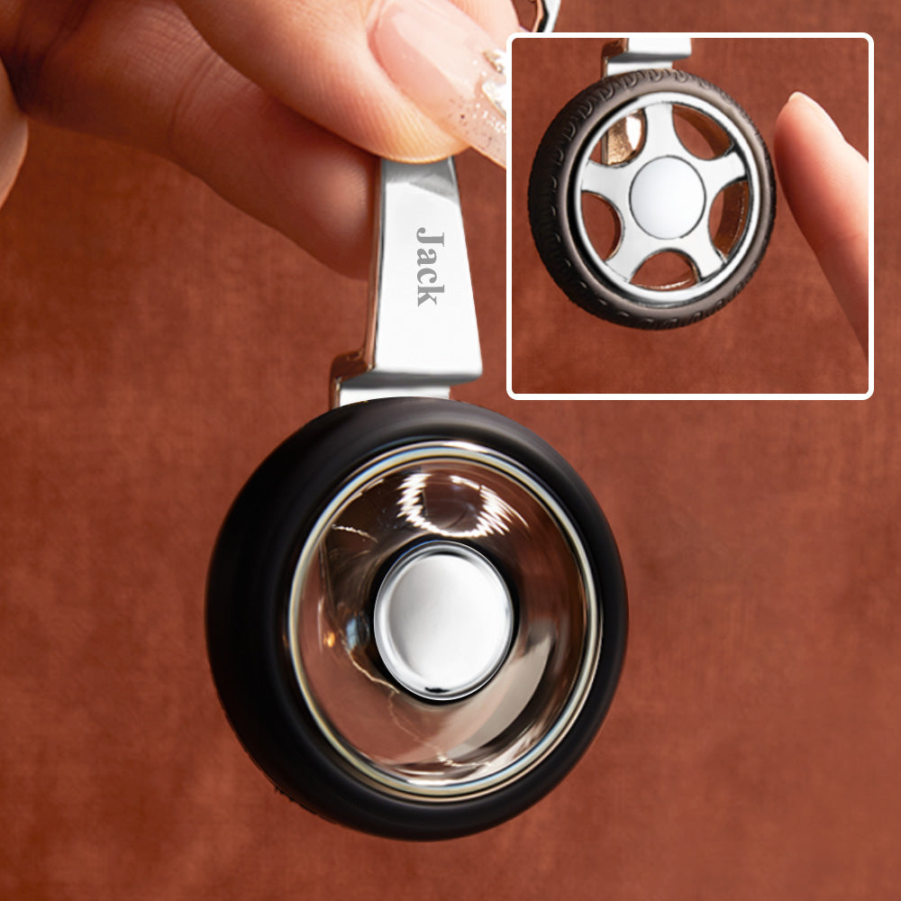 Nom Personnalisé Spinning Tire Porte-clés Cadeaux Pour Lui - soufeelfr