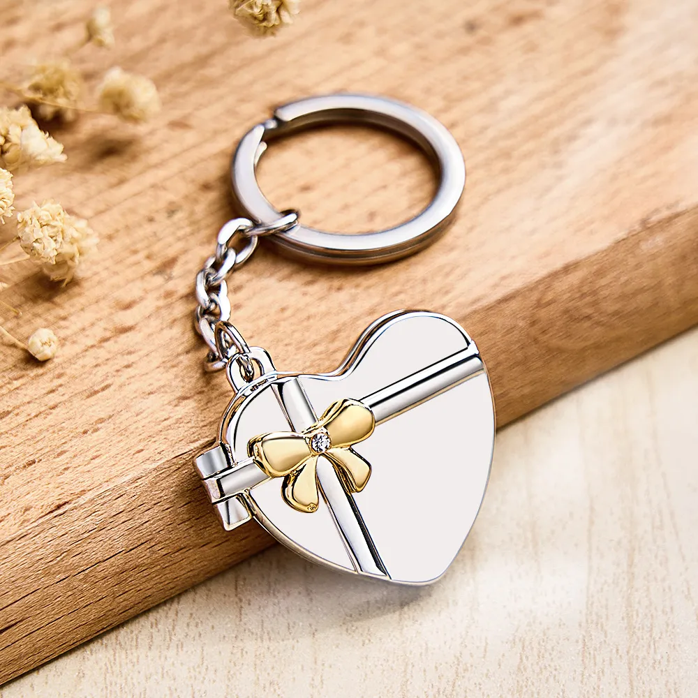 Porte-clés Photo Personnalisé Avec Cadre En Forme De Cœur, Cadeaux De Couple