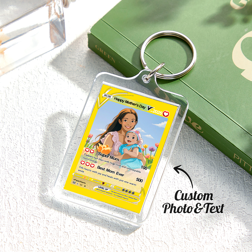 Porte-clés Photo Personnalisé En Acrylique Avec Texte Personnalisé, Cadeau Idéal Pour La Famille - soufeelfr