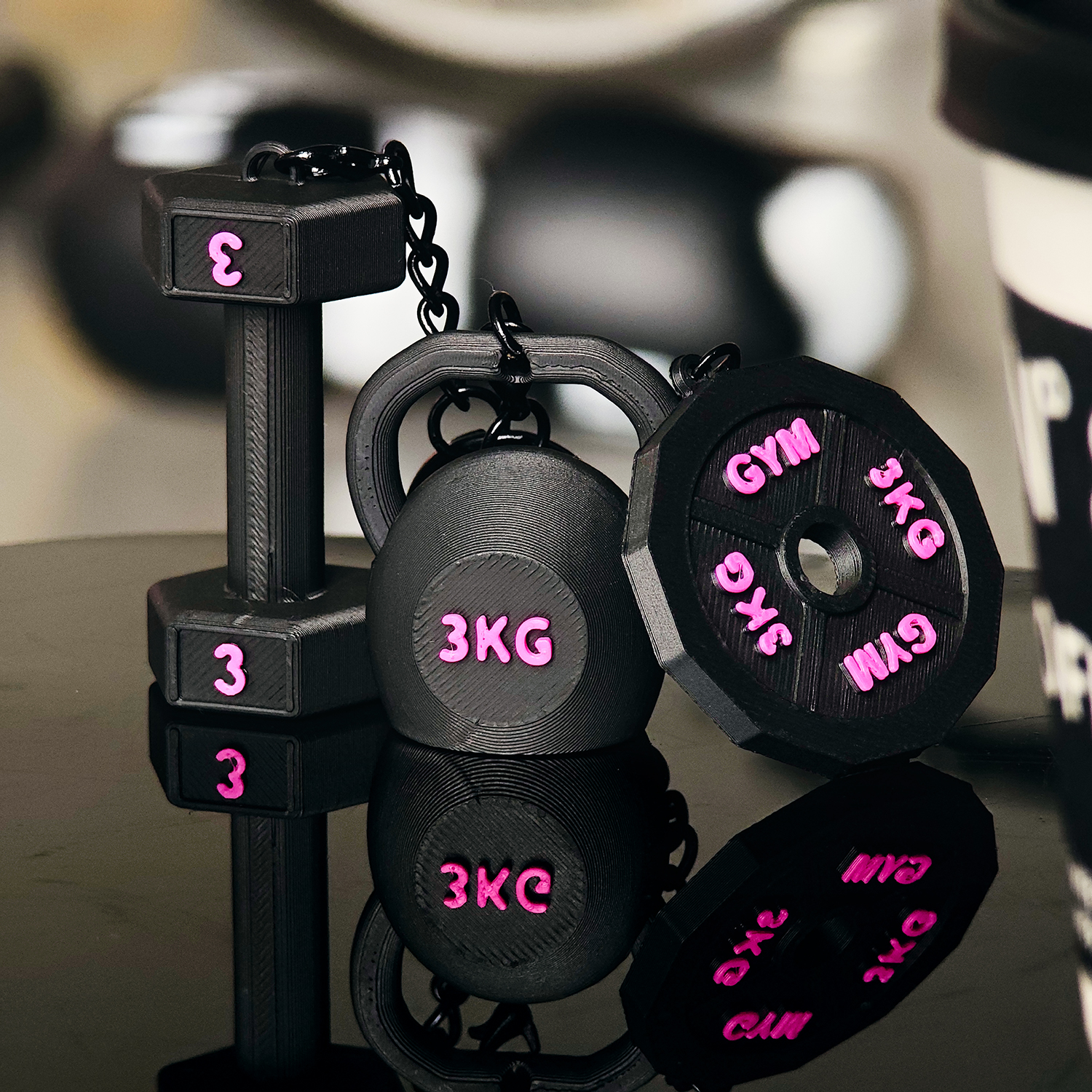 Porte-clés Personnalisé Imprimé En 3d Avec Haltères, Kettlebells, Plaques De Poids, Sac Mixte, Breloque Avec Nom, Cadeau D'anniversaire Pour Les Amateurs De Fitness - soufeelfr