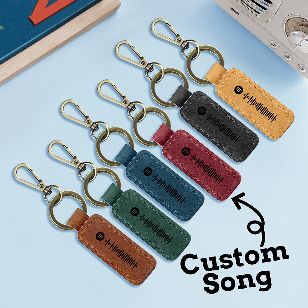 Porte-clés Spotify Personnalisé En Cuir Porte-clés Spotify Personnalisé Et Scannable Cadeau D'anniversaire Cadeau De Saint-valentin Cadeau D'anniversaire Pour Mari - soufeelfr