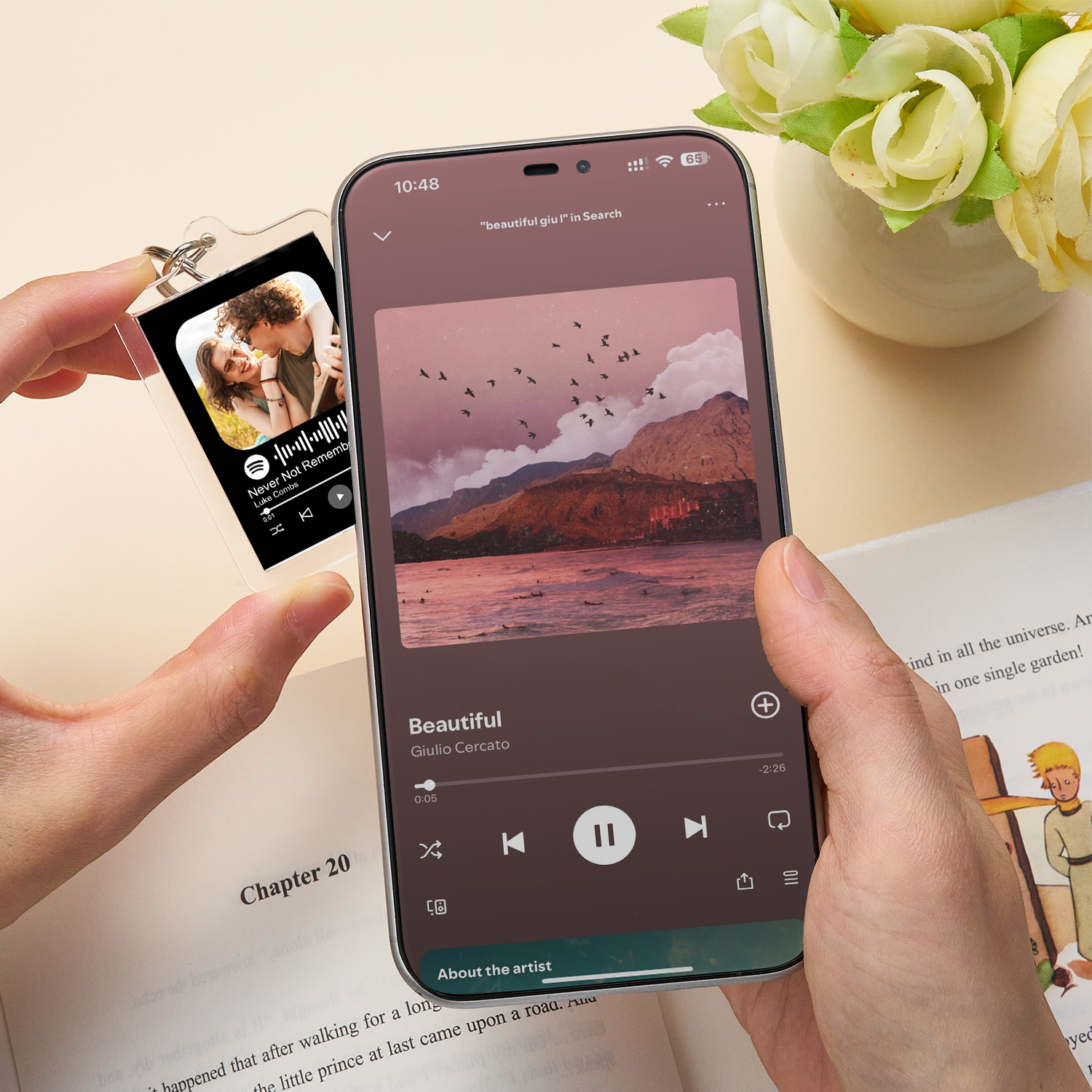 Porte-clés Personnalisé Avec Code Spotify, Porte-clés Nfc Photo Et Musique Personnalisés Avec Coque En Acrylique - soufeelfr
