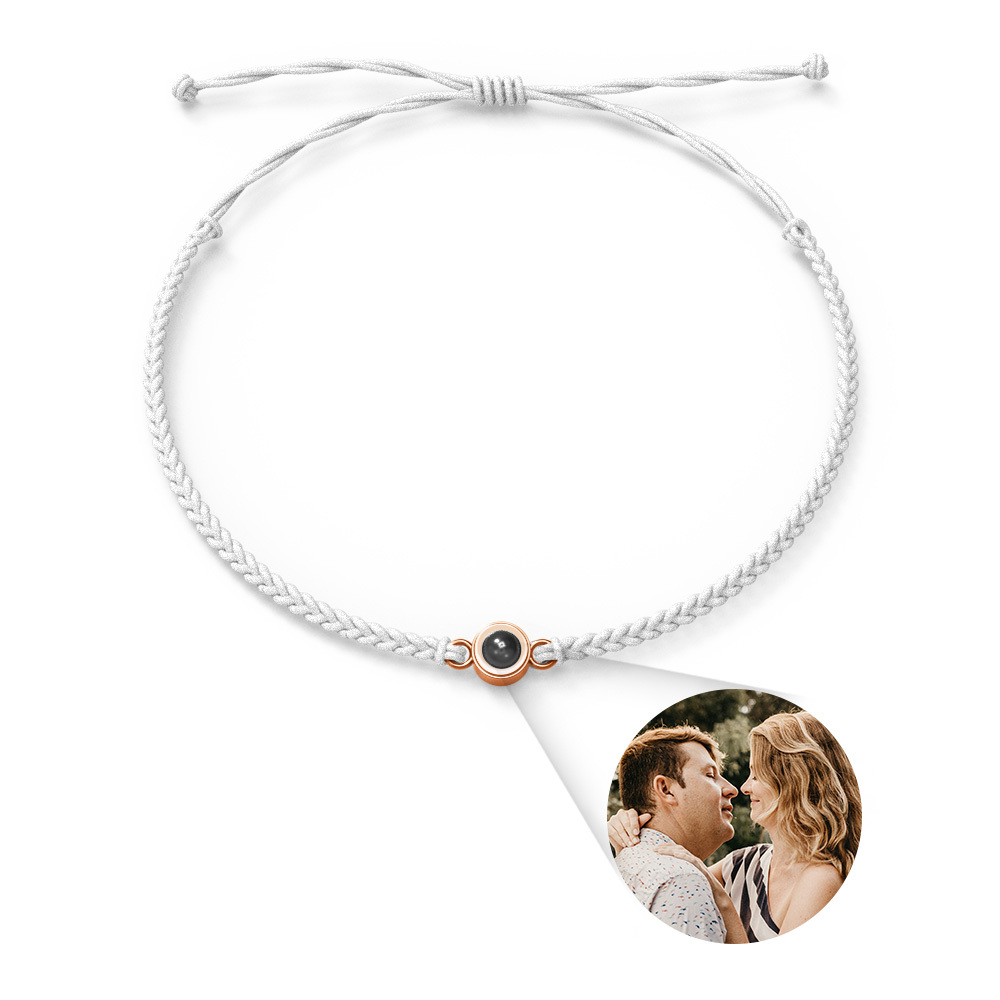 Bracelet De Projection De Photo Personnalisé Cadeaux De Couple Tissés Simples