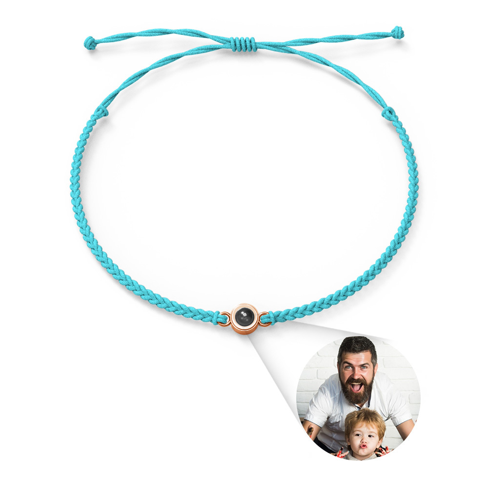 Bracelets De Projection De Photo Personnalisés Cadeaux Tissés Simples Pour La Fête Des Pères