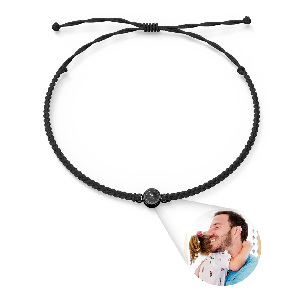 Bracelets De Projection De Photo Personnalisés Cadeaux Tissés Simples Pour La Fête Des Pères