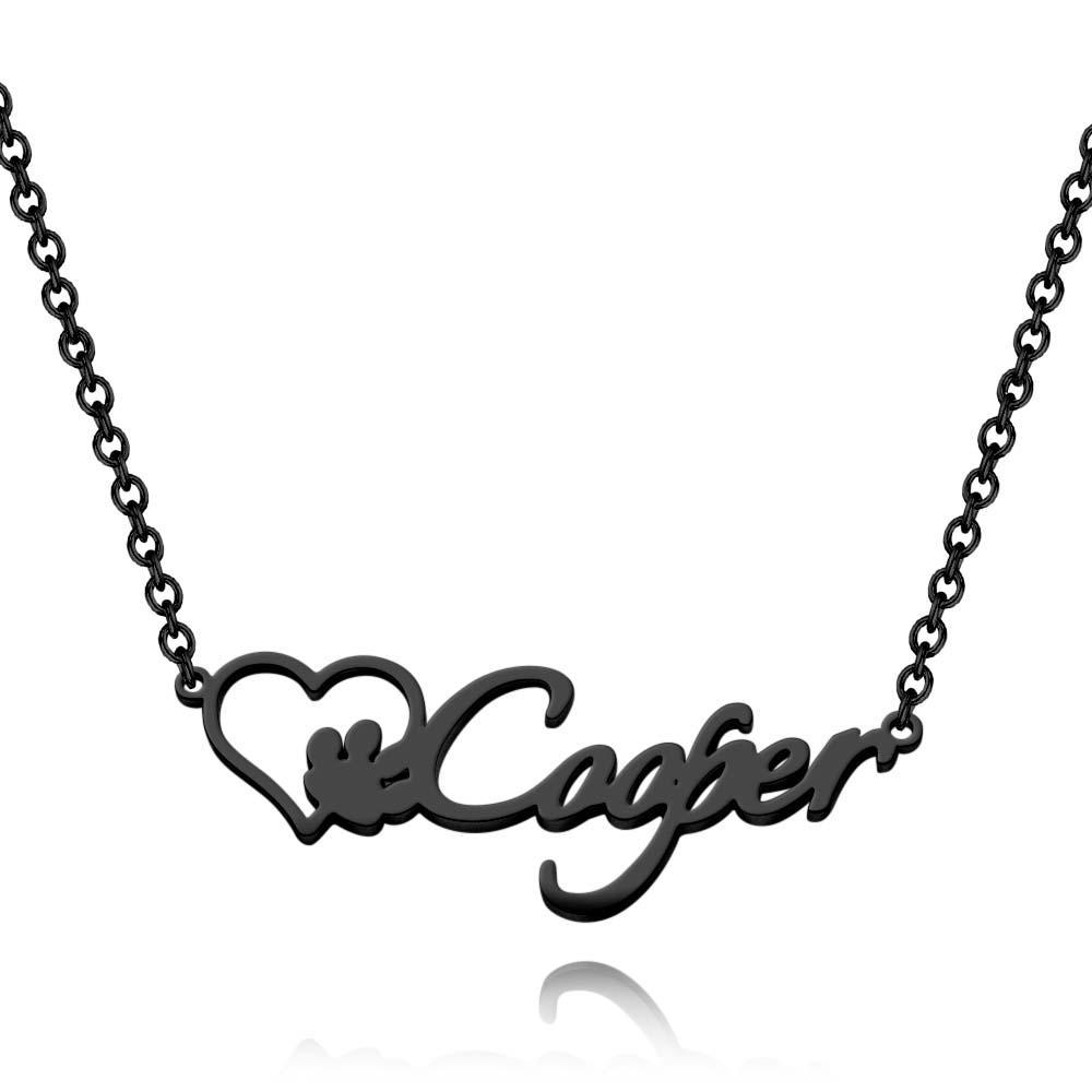 Collier Avec Nom Personnalisé Avec Patte De Chien, Cadeau Commémoratif Pour Animaux De Compagnie, Excellents Cadeaux Pour Les Amoureux Des Animaux De Compagnie - soufeelfr