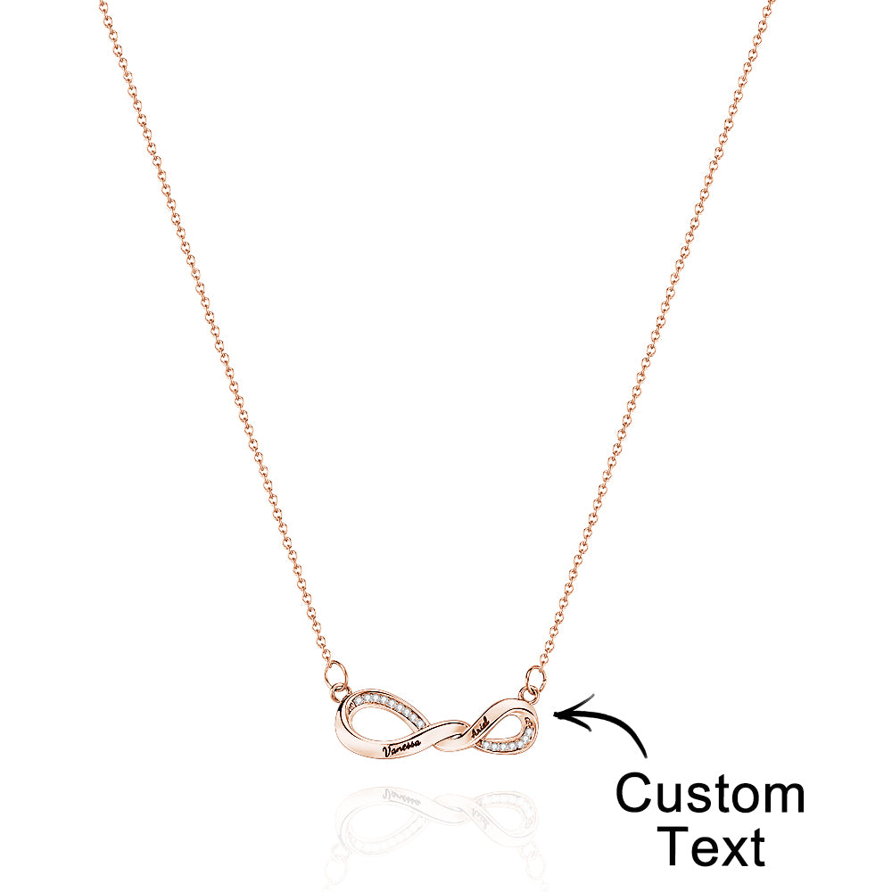 Collier Gravable Radiant Twisted Infinity Memorial Pendentif Cadeau Pour Elle - soufeelfr