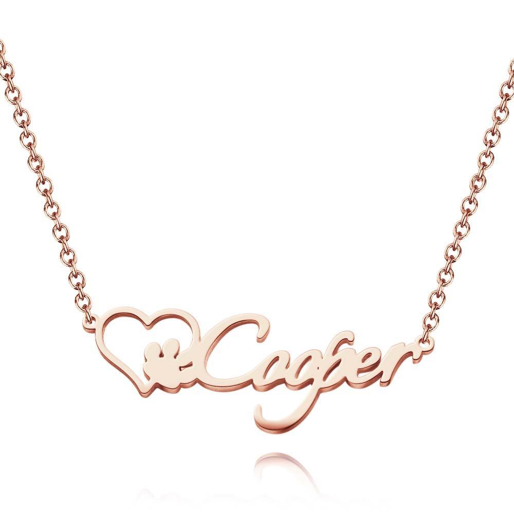 Collier Avec Nom Personnalisé Avec Patte De Chien, Cadeau Commémoratif Pour Animaux De Compagnie, Excellents Cadeaux Pour Les Amoureux Des Animaux De Compagnie - soufeelfr