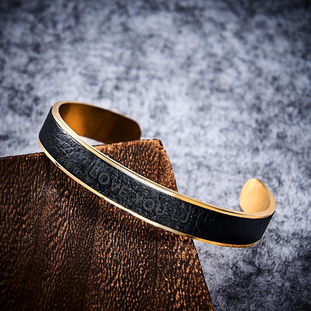 Bracelet Cuir Homme Personnalisé Bracelet Ajustable Vintage En Acier Inoxydable Personnalisé - soufeelfr
