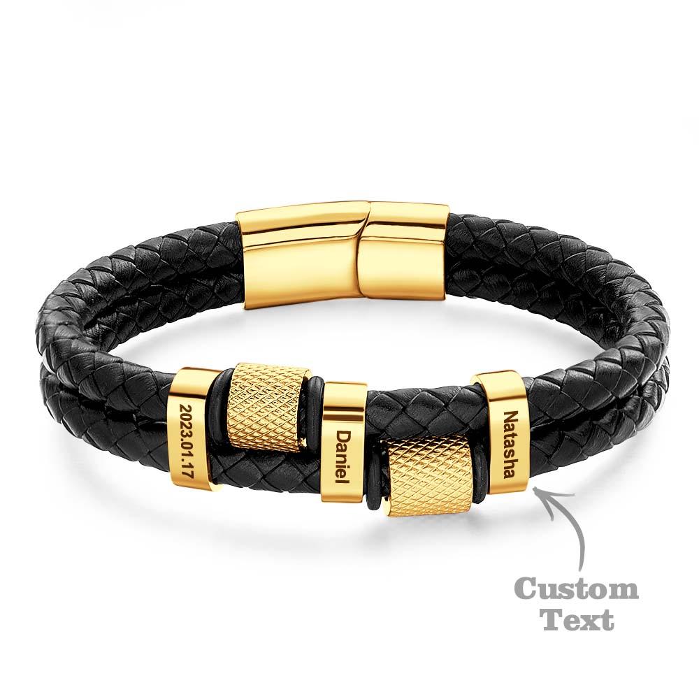 Bracelet En Cuir Multicouche Pour Hommes, Croix En Acier Inoxydable, Cuir Tressé, Excellent Cadeau Pour Lui - soufeelfr