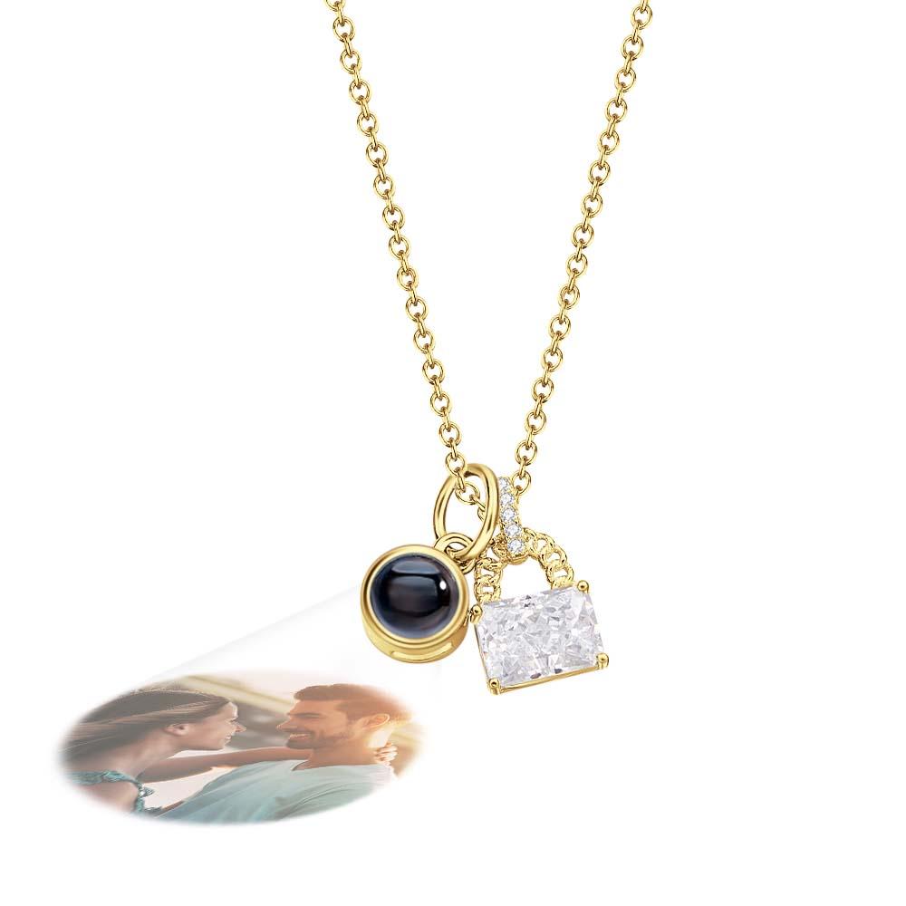 Collier De Projection Personnalisé Avec Serrure En Cristal, Cadeau Romantique - soufeelfr