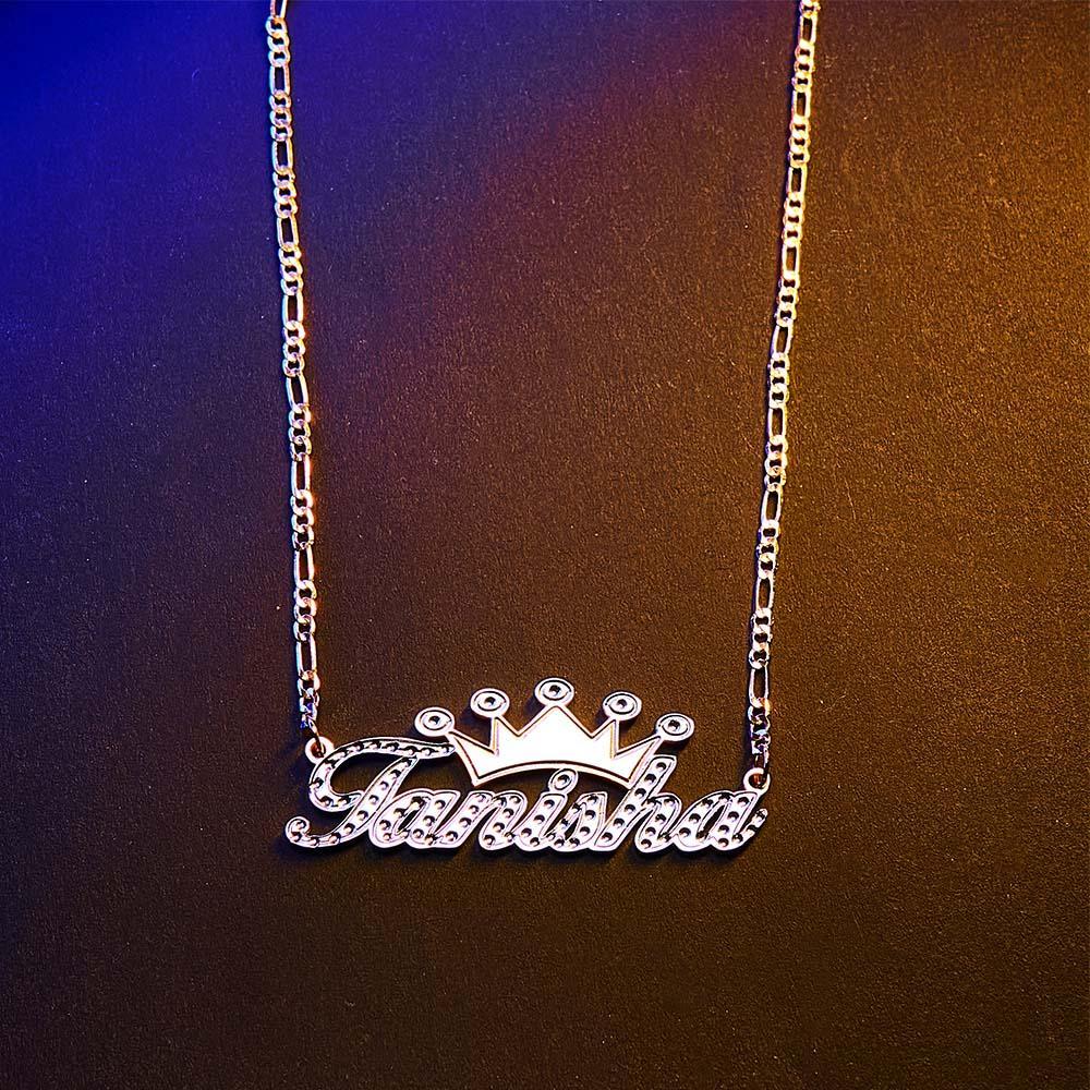 Collier Personnalisé Avec Nom Hip Hop, Avec Couronne En Métal, Cadeaux Pour Hommes - soufeelfr