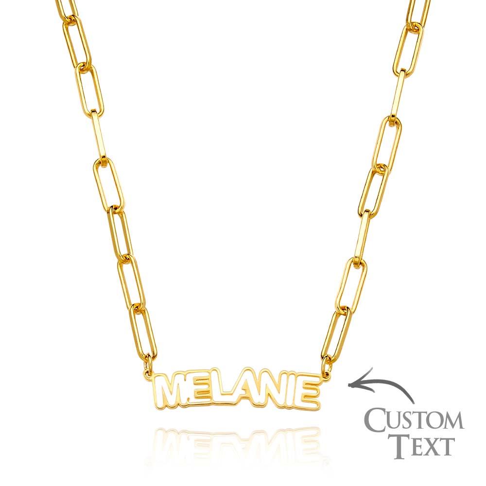 Collier Avec Nom Ajouré Personnalisé, Pendentif Élégant, Bijoux Cadeaux Pour Elle - soufeelfr