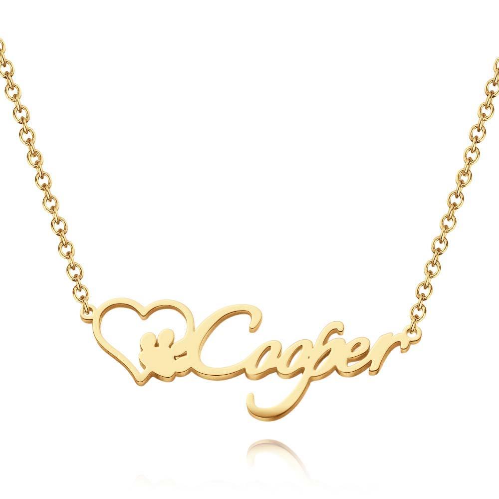 Collier Avec Nom Personnalisé Avec Patte De Chien, Cadeau Commémoratif Pour Animaux De Compagnie, Excellents Cadeaux Pour Les Amoureux Des Animaux De Compagnie - soufeelfr