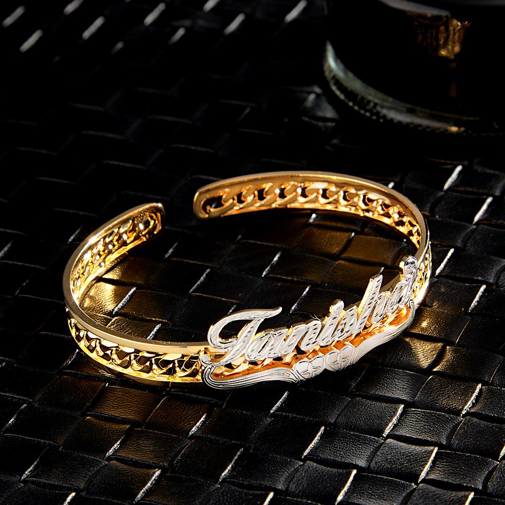 Bracelet Personnalisé Avec Nom Hip Hop, Ajouré, Réglable, Bijoux Cadeaux Pour Hommes - soufeelfr
