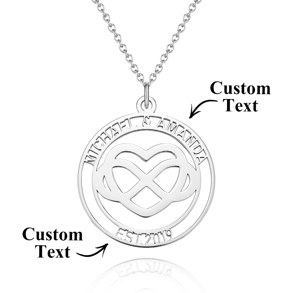 Collier Personnalisé Avec Nom D'amour Infini, Collier D'amour Éternel Personnalisé, Cadeau D'anniversaire De Saint-valentin - soufeelfr