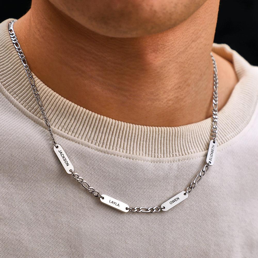 Collier Gravable, Chaîne En Acier Inoxydable À La Mode, Cadeaux Pour Hommes - soufeelfr