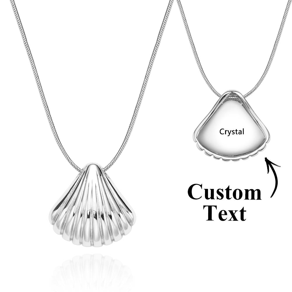 Collier Gravé Personnalisé, Pendentif Coquille De Pétoncle, Cadeau - soufeelfr