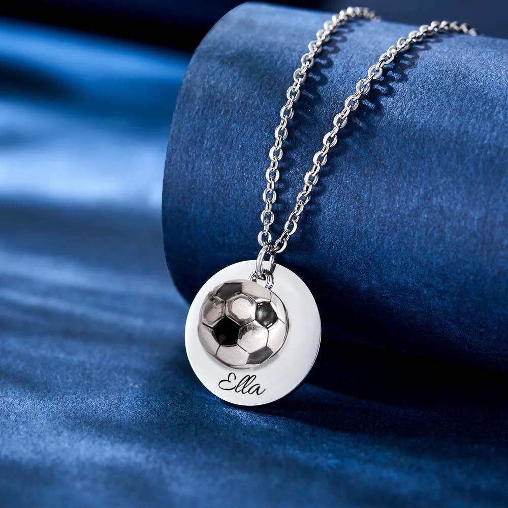 Collier Gravé Personnalisé Football Sport Cadeaux Créatifs