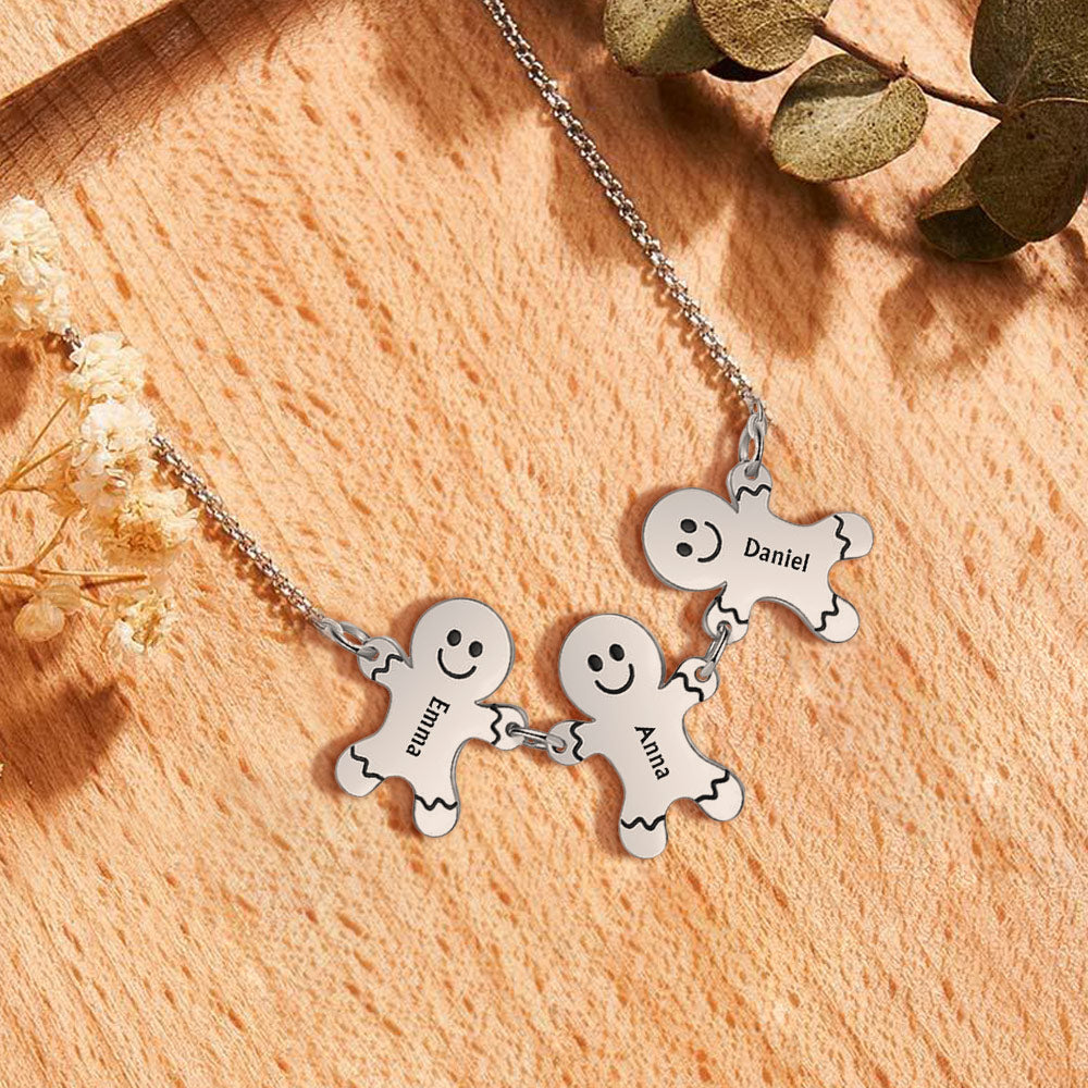 Collier Homme En Pain D'épices Avec Nom Personnalisé, Cadeau De Noël - soufeelfr