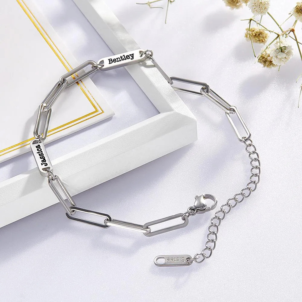 Bracelet Prénoms Personnalisés Multi Prénoms Gravés
