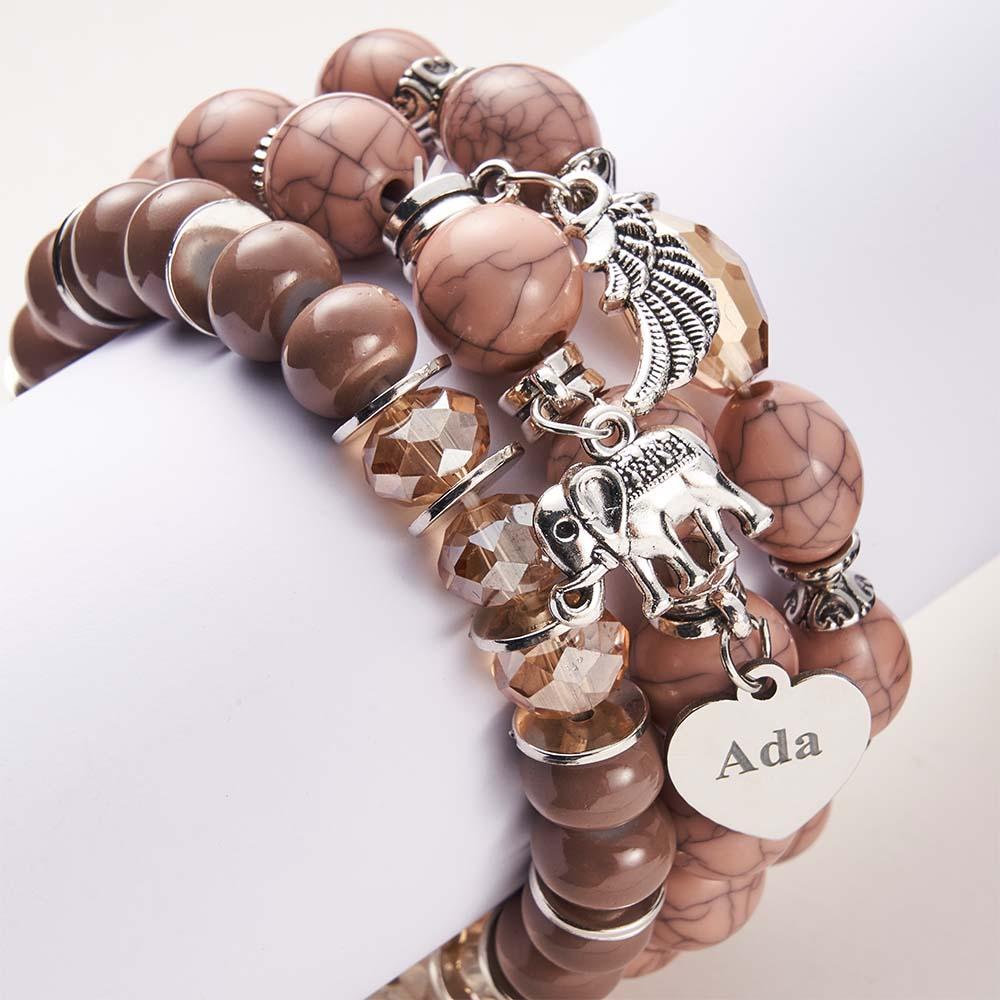 Bracelet Gravé Personnalisé Style Bohème Plage Cadeaux Rétro - soufeelfr