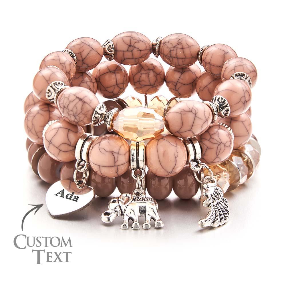 Bracelet Gravé Personnalisé Style Bohème Plage Cadeaux Rétro - soufeelfr