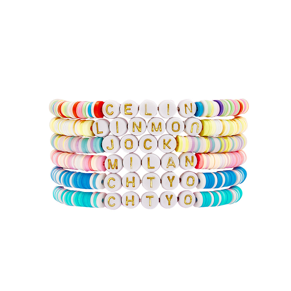 Bracelet De Perles Personnalisé Avec Nom, Cadeau Pour Amis - soufeelfr