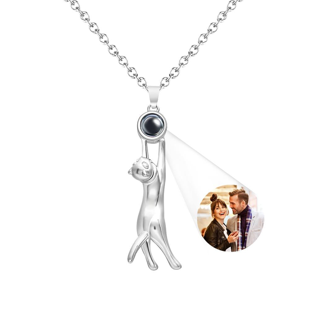 Collier De Projection Personnalisé Cadeau De Chat Cuate Pour Elle - soufeelfr