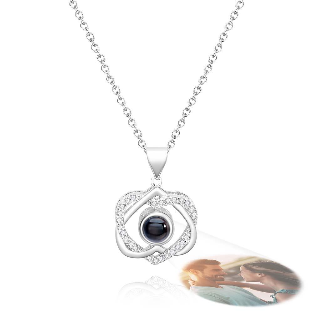 Collier De Projection Personnalisé, Pendentif Double Cœur, Cadeau - soufeelfr
