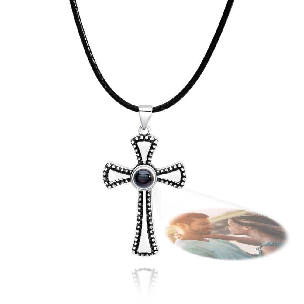 Collier De Projection Personnalisé Croix Vintage Cadeau Pour Hommes - soufeelfr
