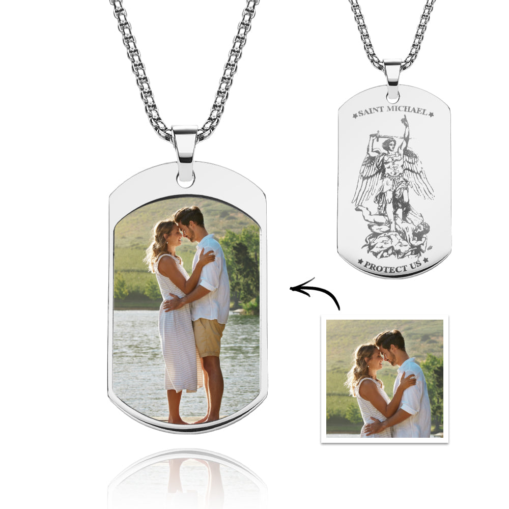 Collier Photo Personnalisé Pendentif Bijoux Archange Saint Michael