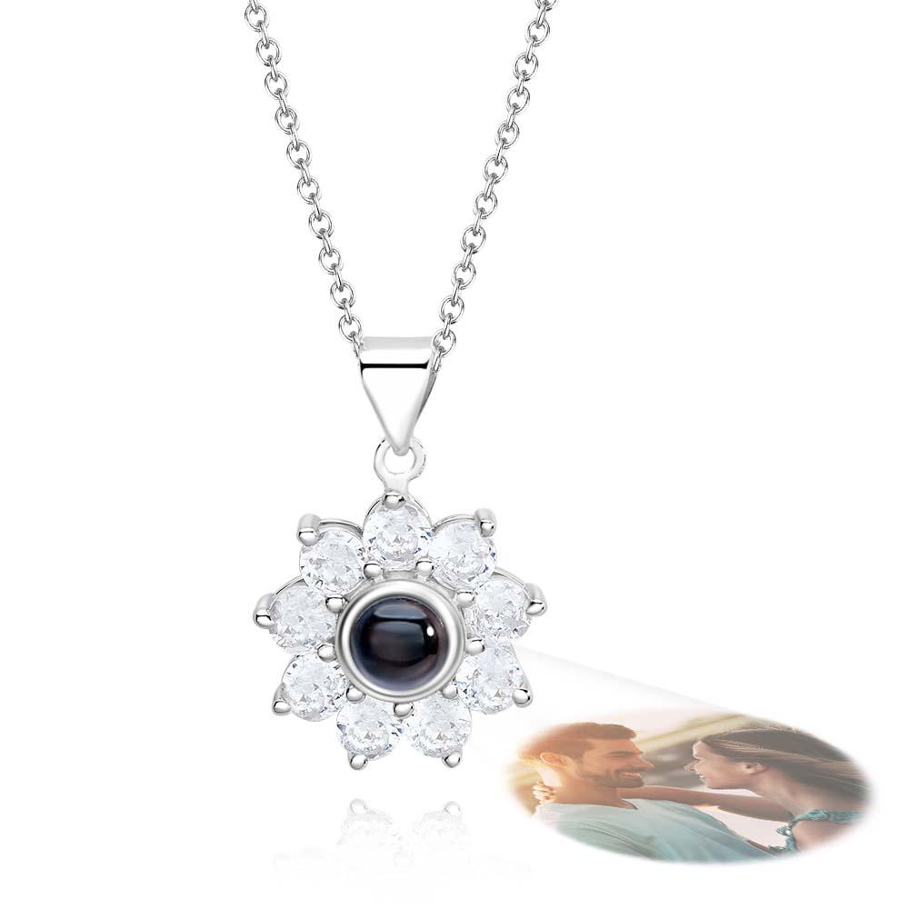 Collier De Projection Personnalisé Fleur De Soleil Cadeau Romantique - soufeelfr