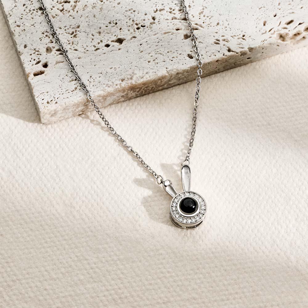Collier De Projection Personnalisé Lapin Cadeau Simple Pour Elle - soufeelfr