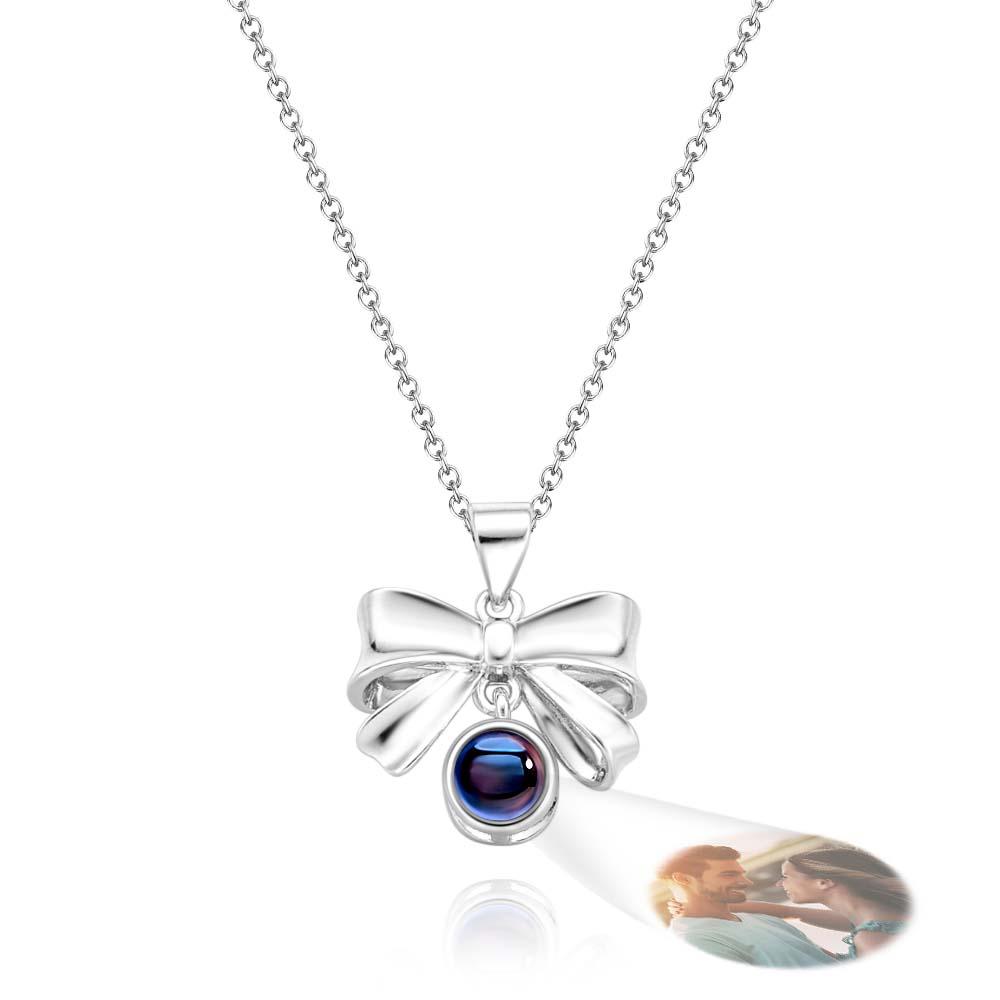 Collier De Projection Personnalisé, Cadeau Pour Fille Avec Nœud Doux - soufeelfr