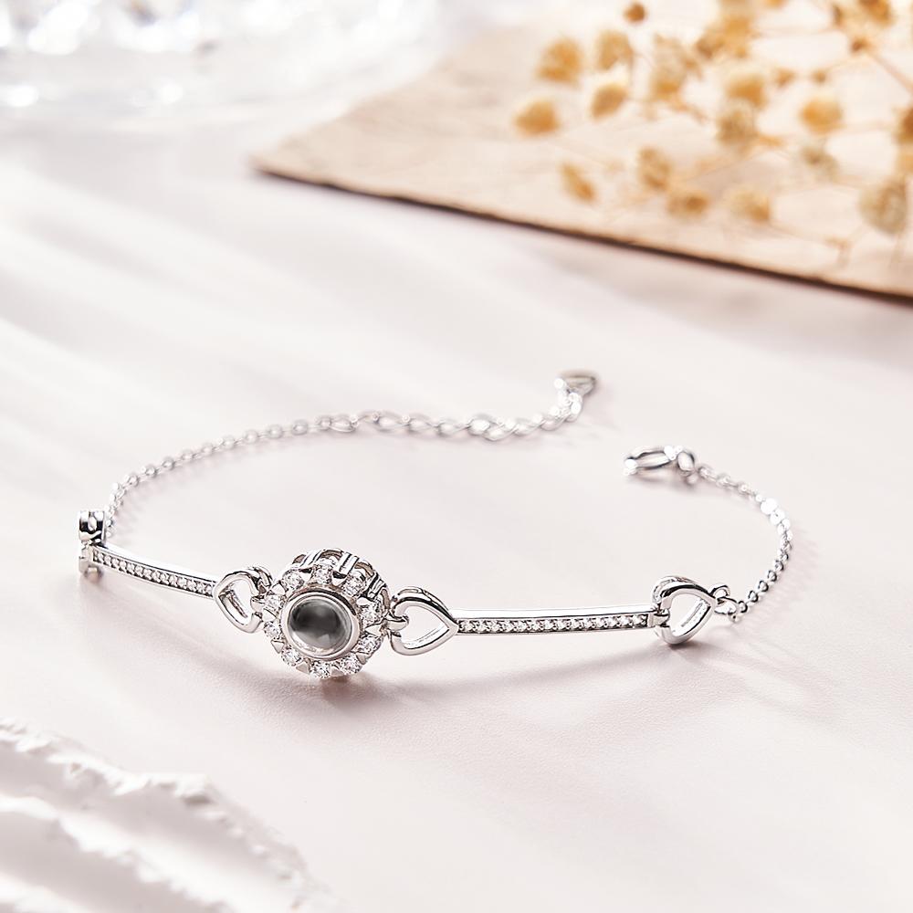 Bracelet De Projection Personnalisé Coeur Cadeau Unique Pour Elle - soufeelfr