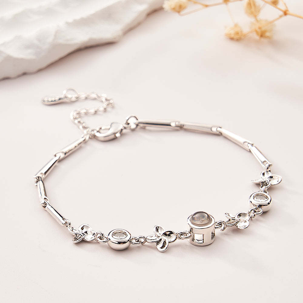 Cadeau Personnalisé De Chaîne De Diamant De Bracelet De Projection Pour Elle - soufeelfr