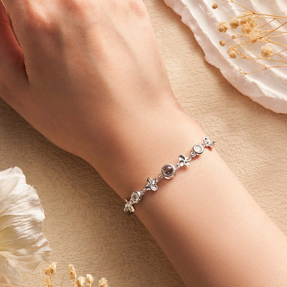 Cadeau Personnalisé De Chaîne De Diamant De Bracelet De Projection Pour Elle - soufeelfr