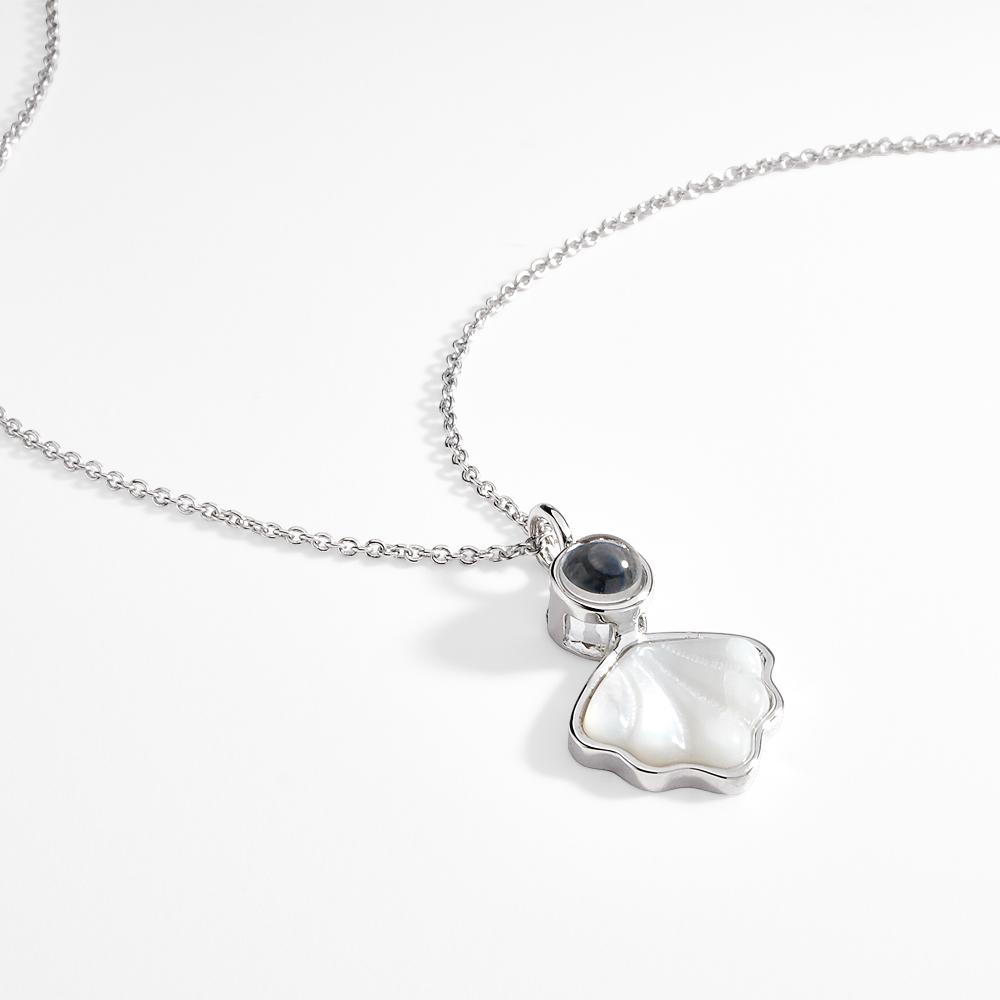 Collier De Projection De Coquillage, Pendentif Avec Image Personnalisée À L'intérieur, Bijoux Commémoratifs Minimalistes Pour Animaux De Compagnie, Tendance, Cadeau Pour Meilleur Ami - soufeelfr