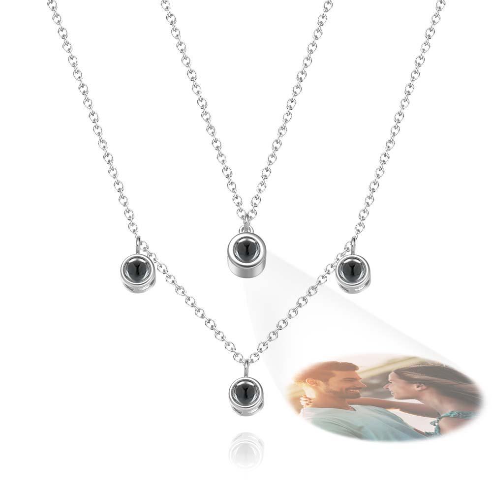 Collier Photo Double Chaîne, Collier De Projection Personnalisé, Cadeau Pour Femmes - soufeelfr