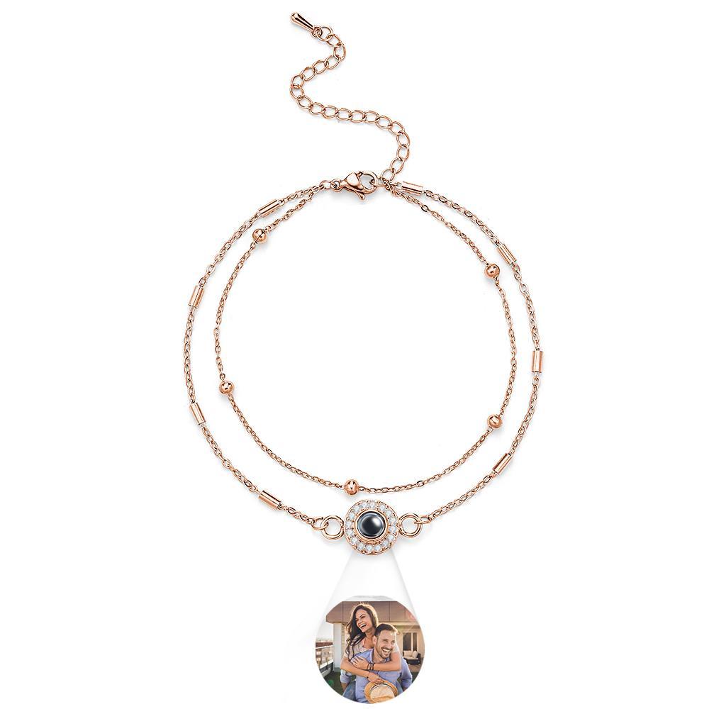 Bracelet De Projection Personnalisé Double Couche Diamant Grace Gift - soufeelfr