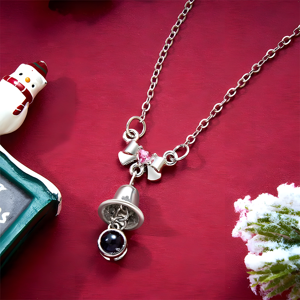Collier De Projection Personnalisé Cloches De Noël Cadeau Unique